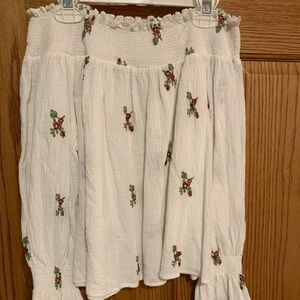 Floral off the shoulder shirt